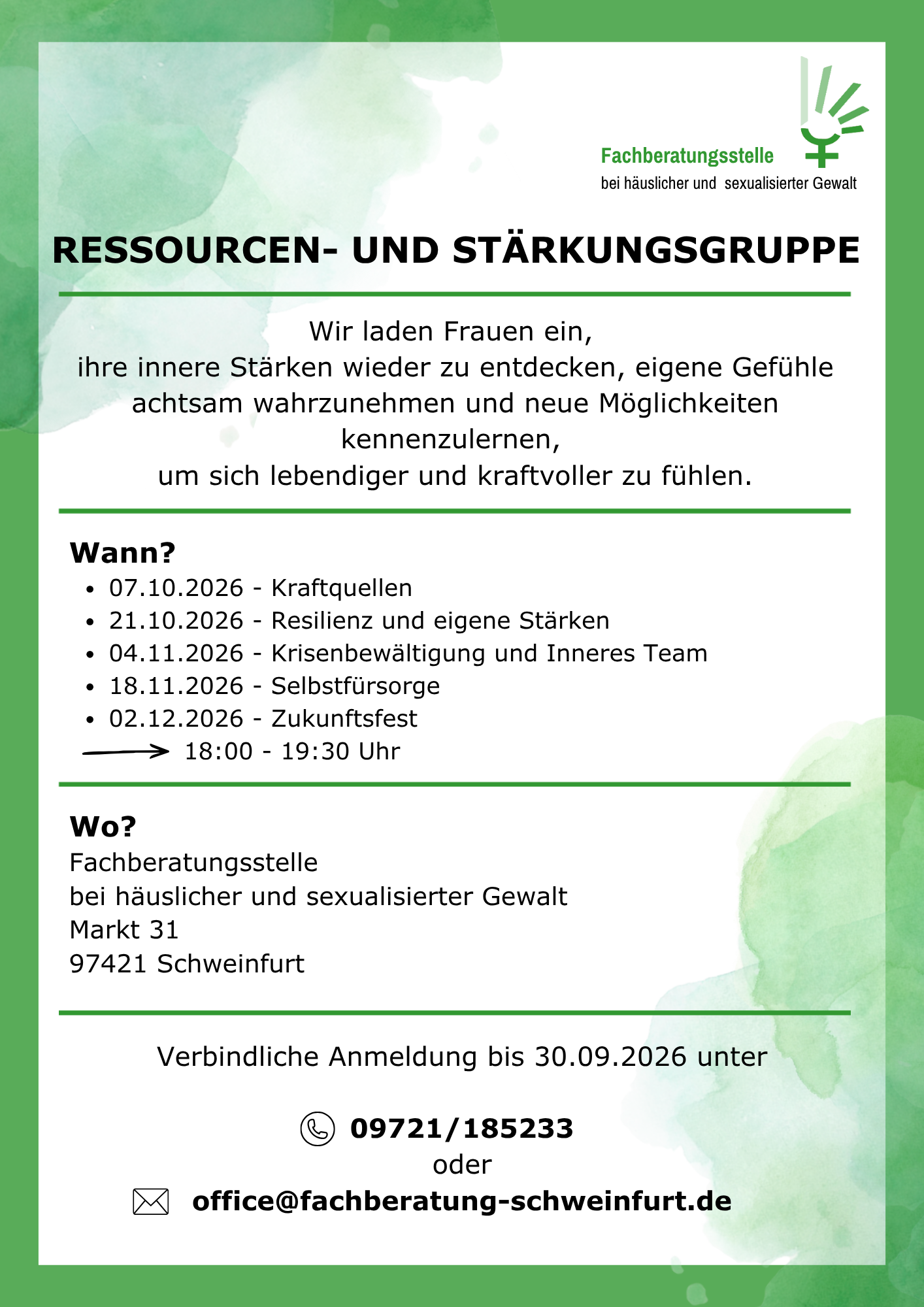 Einladung Ressourcengruppe Herbst 2026